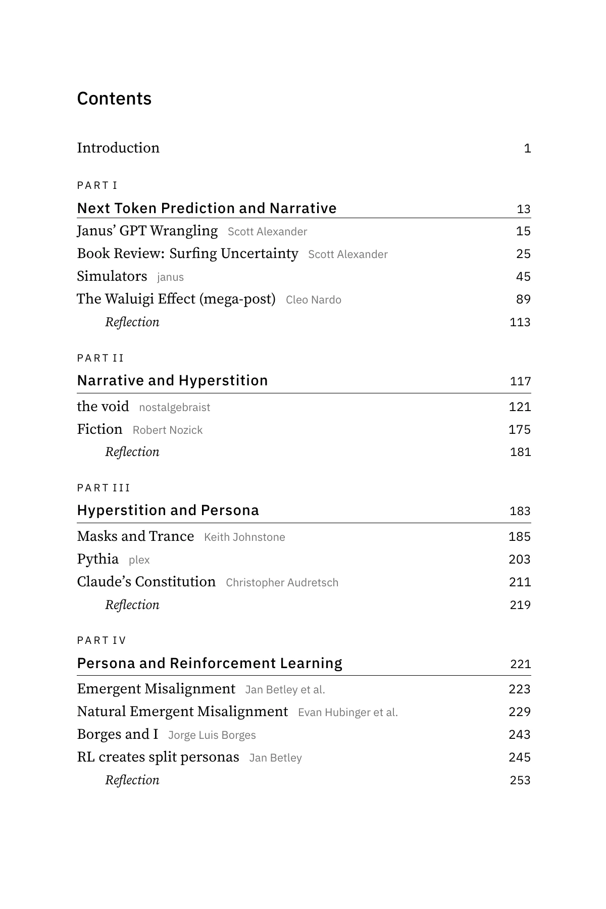 Contents, page 1 (full text below)